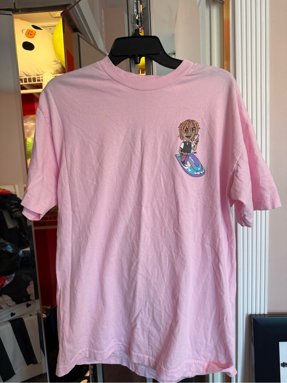 Kids Pink Graphic T‑Shirt with Jet Ski Character